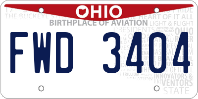 OH license plate FWD3404