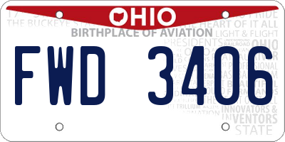 OH license plate FWD3406