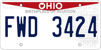 OH license plate FWD3424