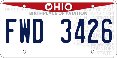 OH license plate FWD3426