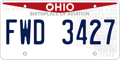 OH license plate FWD3427