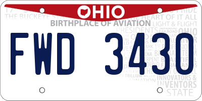 OH license plate FWD3430