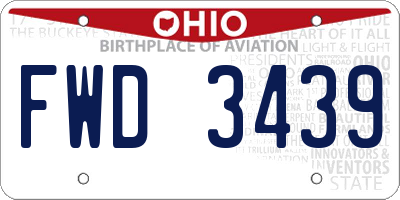 OH license plate FWD3439