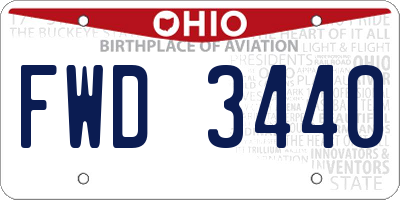 OH license plate FWD3440