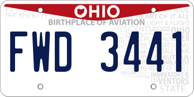 OH license plate FWD3441
