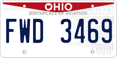 OH license plate FWD3469
