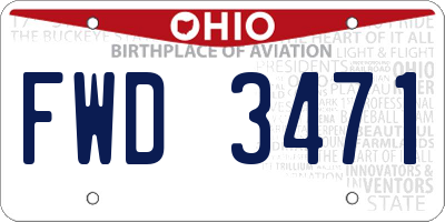 OH license plate FWD3471
