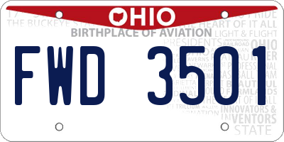 OH license plate FWD3501