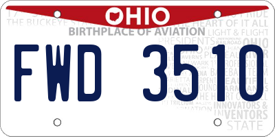 OH license plate FWD3510