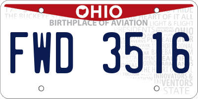 OH license plate FWD3516
