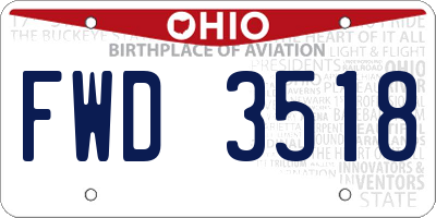 OH license plate FWD3518