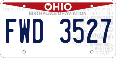OH license plate FWD3527