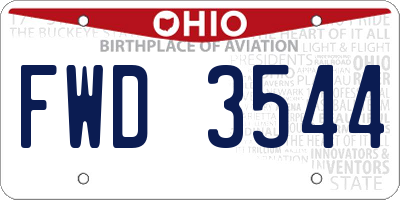 OH license plate FWD3544