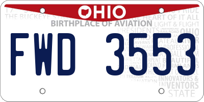 OH license plate FWD3553