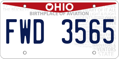 OH license plate FWD3565