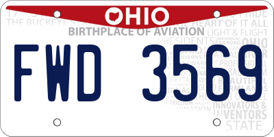 OH license plate FWD3569