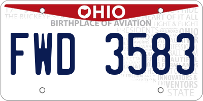 OH license plate FWD3583