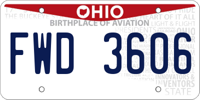 OH license plate FWD3606