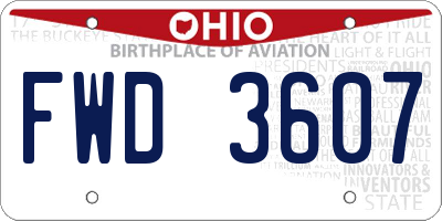 OH license plate FWD3607
