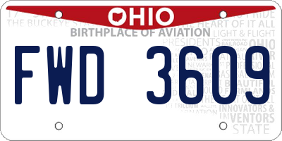OH license plate FWD3609
