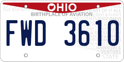 OH license plate FWD3610