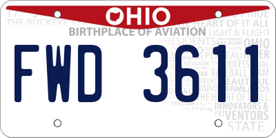 OH license plate FWD3611