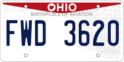 OH license plate FWD3620