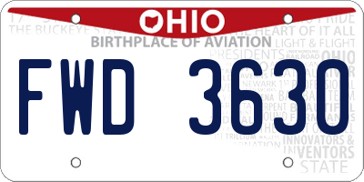 OH license plate FWD3630