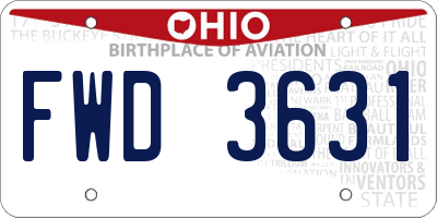 OH license plate FWD3631
