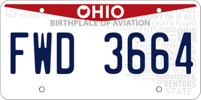 OH license plate FWD3664