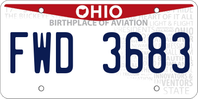 OH license plate FWD3683