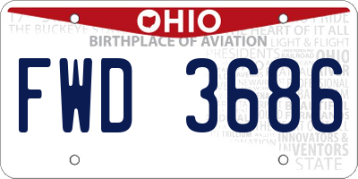 OH license plate FWD3686
