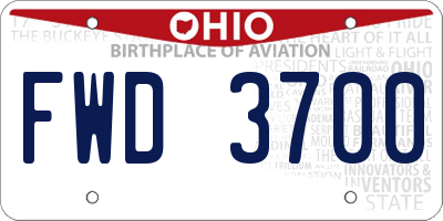 OH license plate FWD3700
