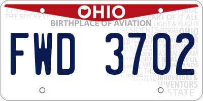 OH license plate FWD3702