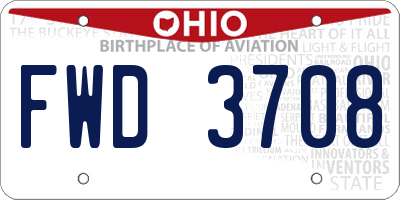 OH license plate FWD3708