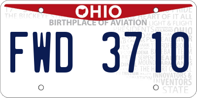 OH license plate FWD3710