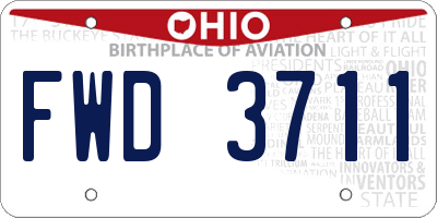 OH license plate FWD3711