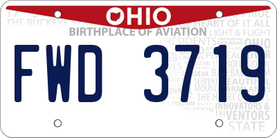 OH license plate FWD3719