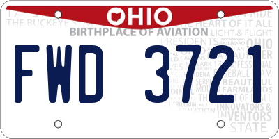 OH license plate FWD3721