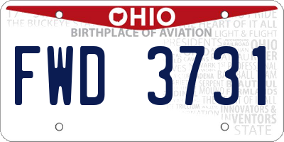 OH license plate FWD3731