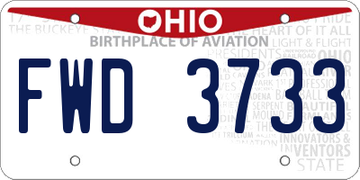 OH license plate FWD3733