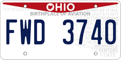 OH license plate FWD3740
