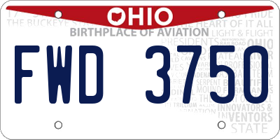 OH license plate FWD3750