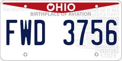 OH license plate FWD3756