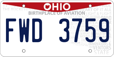 OH license plate FWD3759