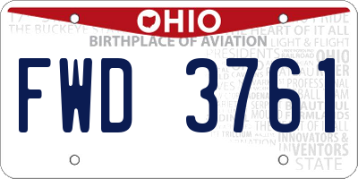 OH license plate FWD3761