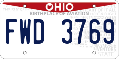 OH license plate FWD3769