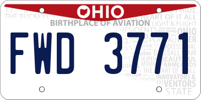OH license plate FWD3771