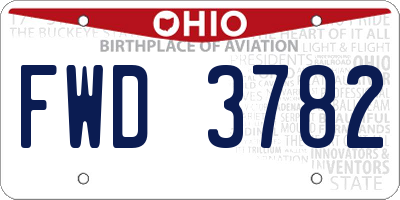 OH license plate FWD3782