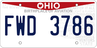 OH license plate FWD3786